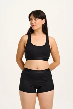 Lucy & Yak Joey - Cotton & Bamboo Boxer Shorts in Black Sale