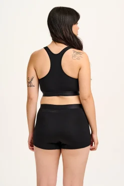 Lucy & Yak Joey - Cotton & Bamboo Boxer Shorts in Black Sale