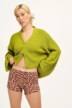 Lucy & Yak Joey - Cotton & Bamboo Boxer Shorts in Amara Grid Print Hot