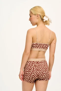 Lucy & Yak Joey - Cotton & Bamboo Boxer Shorts in Amara Grid Print Hot