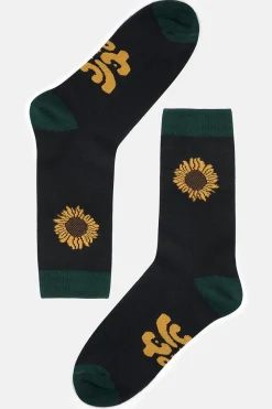 Lucy & Yak JoJo - Cotton Socks in Autumn Sunflower Print Fashion