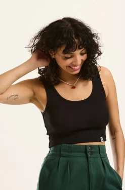 Lucy & Yak Josy - Vest Top in Black Hot