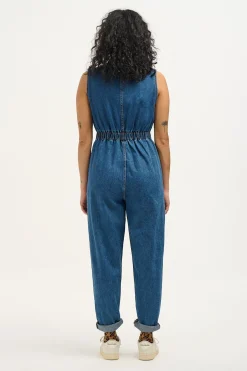 Lucy & Yak Juni - Denim Jumpsuit in Mid Wash Blue Fashion