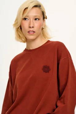 Lucy & Yak Kai - Midweight Cosy Loop Back Cotton Sweatshirt in Hazel Discount