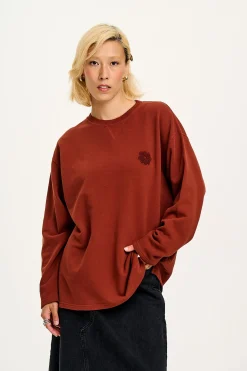 Lucy & Yak Kai - Midweight Cosy Loop Back Cotton Sweatshirt in Hazel Discount