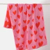Lucy & Yak Kasia - Hand Towel in Pink Heart Cupid Print Outlet
