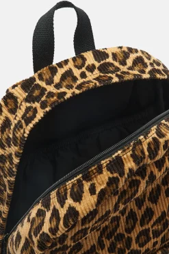 Lucy & Yak Kellie - Skater Corduroy Backpack in Leopard Print Hot