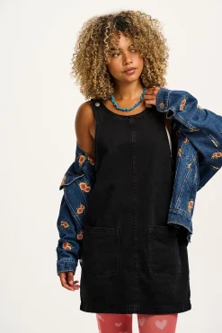 Lucy & Yak Layla - Mini Denim Dress in Washed Black Online