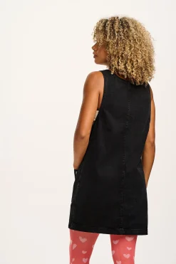 Lucy & Yak Layla - Mini Denim Dress in Washed Black Online