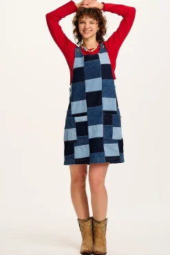 Lucy & Yak Layla - Mini Denim Dress in Paige Patchwork Print Sale