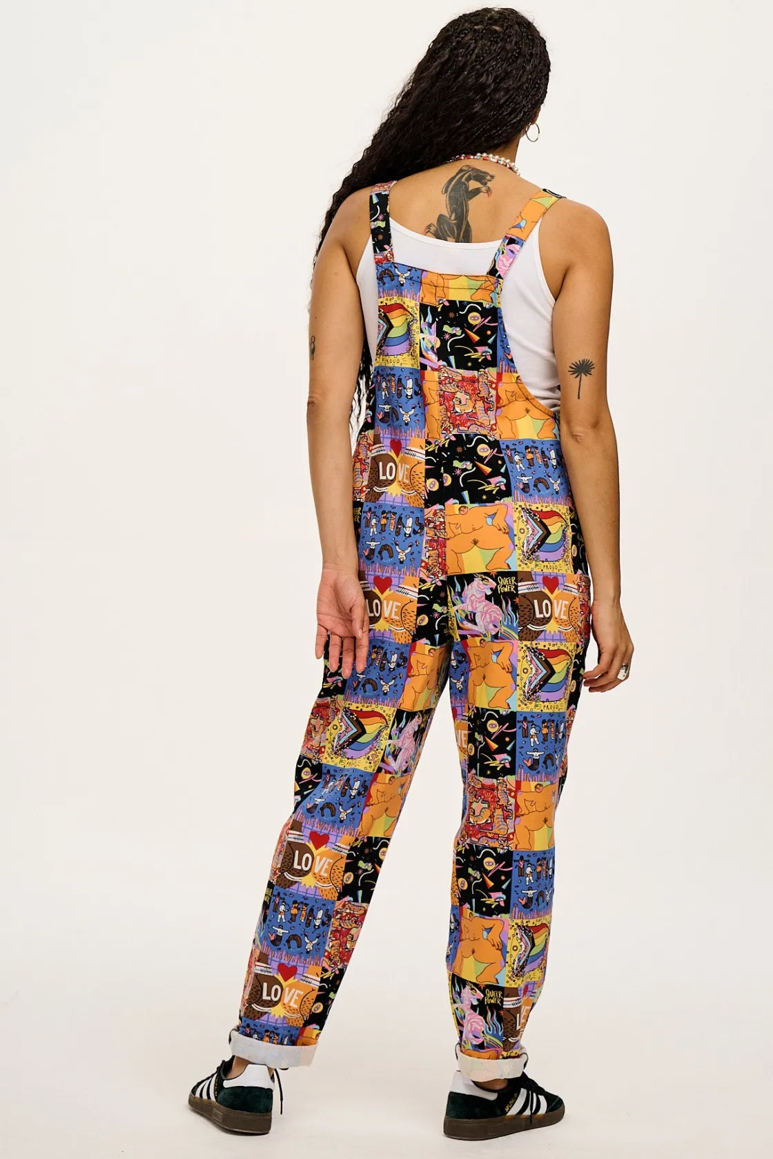 Lucy & Yak L.E. Original - Twill Dungarees in With Love Artist Print Discount