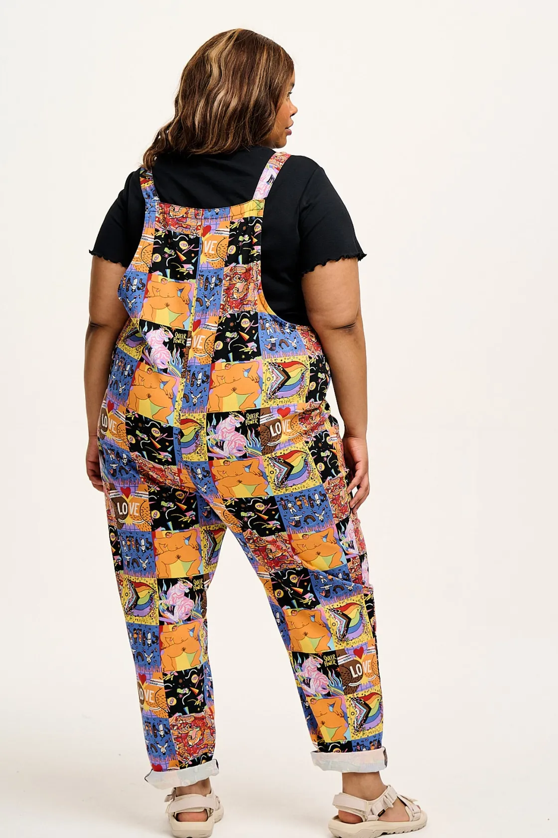 Lucy & Yak L.E. Original - Twill Dungarees in With Love Artist Print Discount