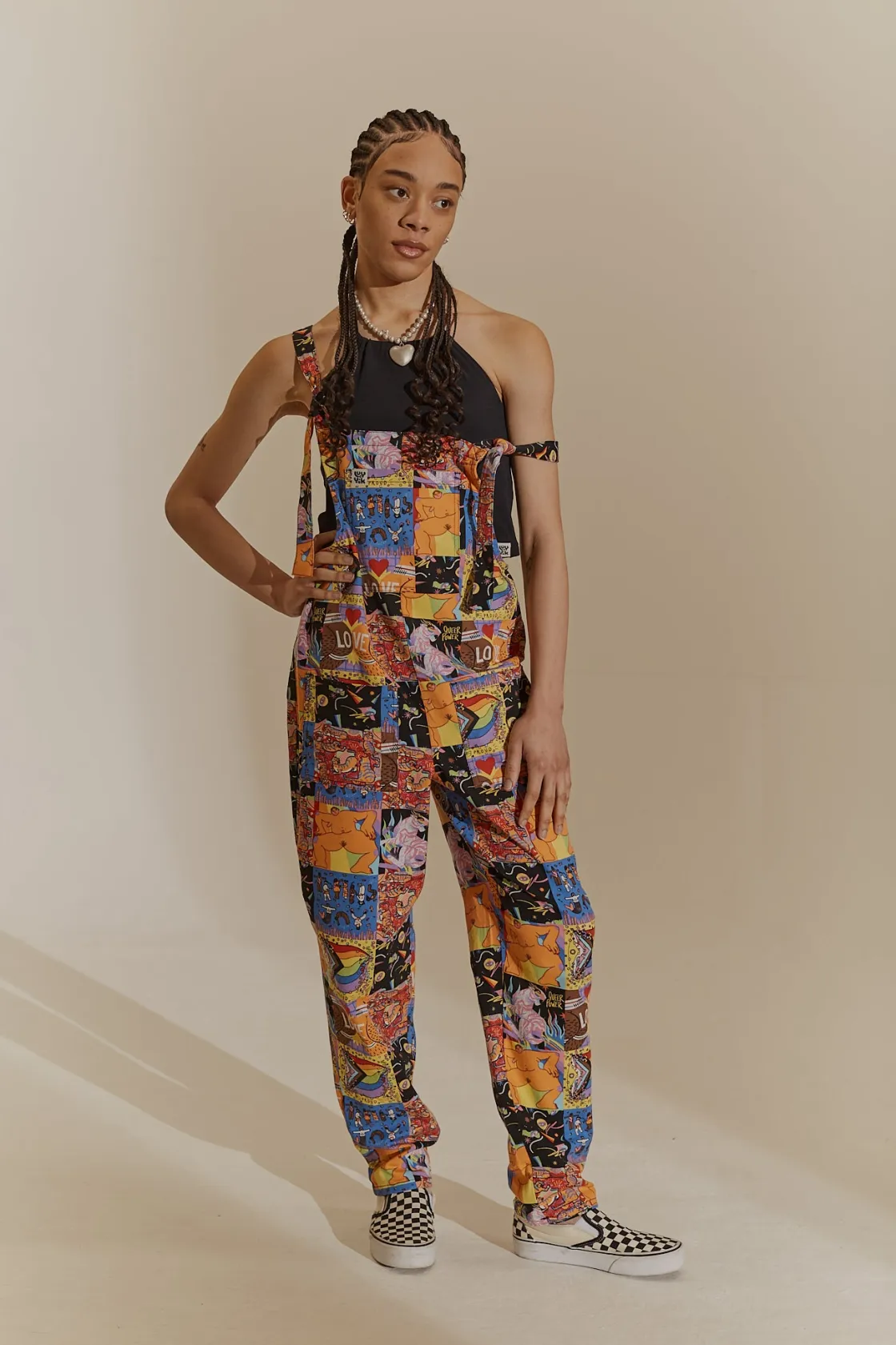 Lucy & Yak L.E. Original - Twill Dungarees in With Love Artist Print Discount