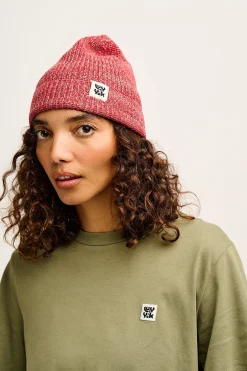 Lucy & Yak Luca - Cotton Beanie in Red Sale