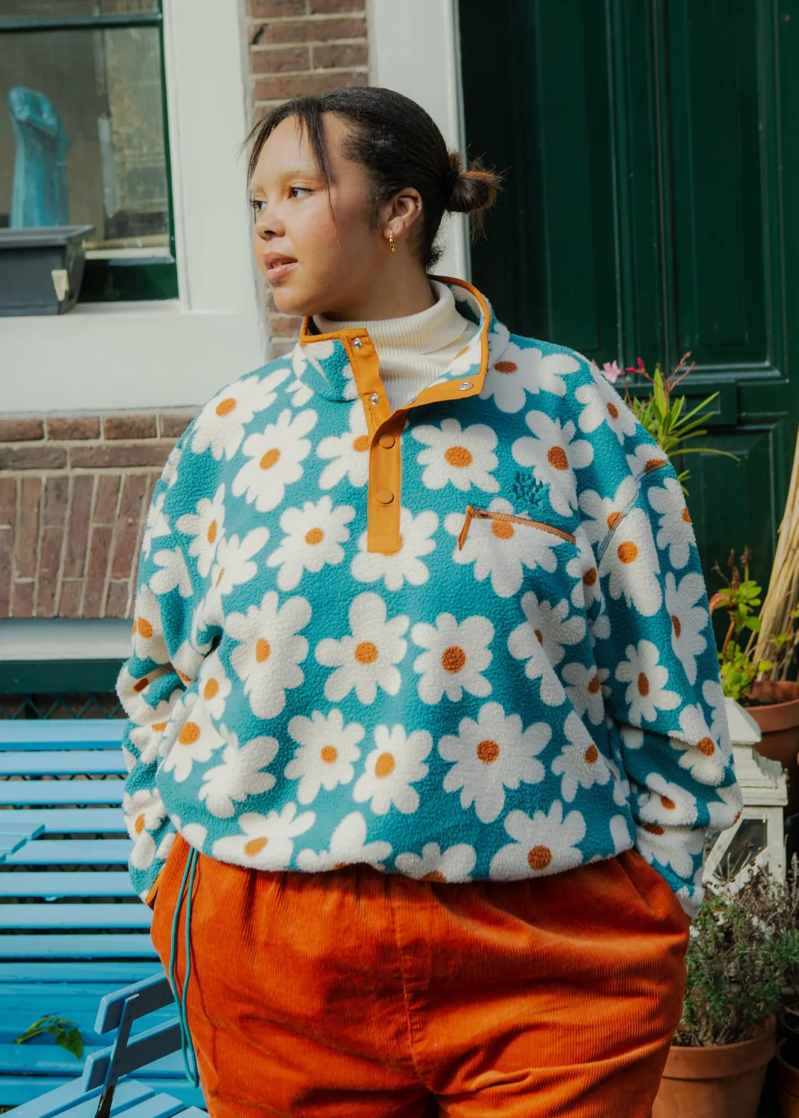 Lucy & Yak Maddison - Fleece in Blue Chase Floral Print Discount