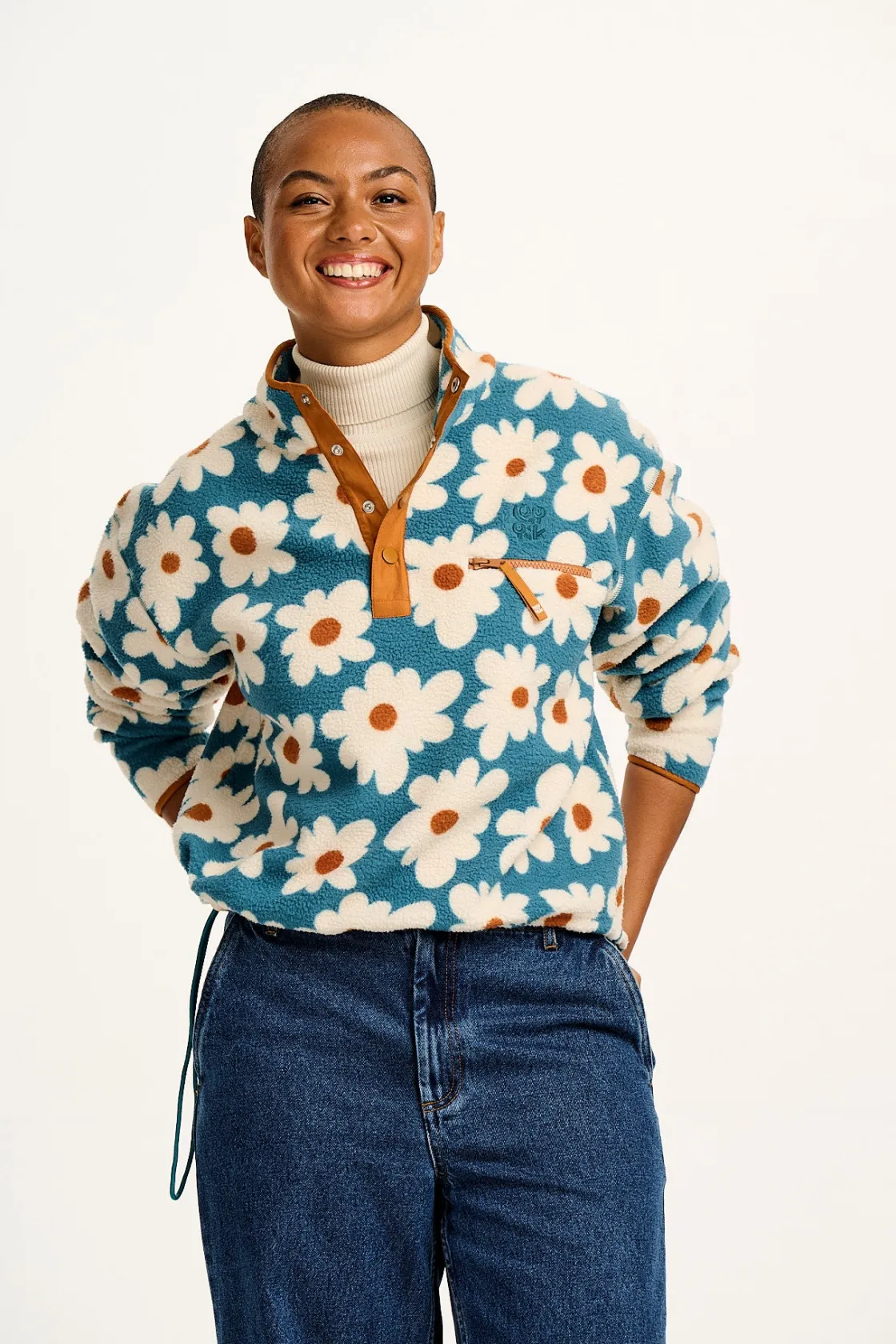 Lucy & Yak Maddison - Fleece in Blue Chase Floral Print Discount
