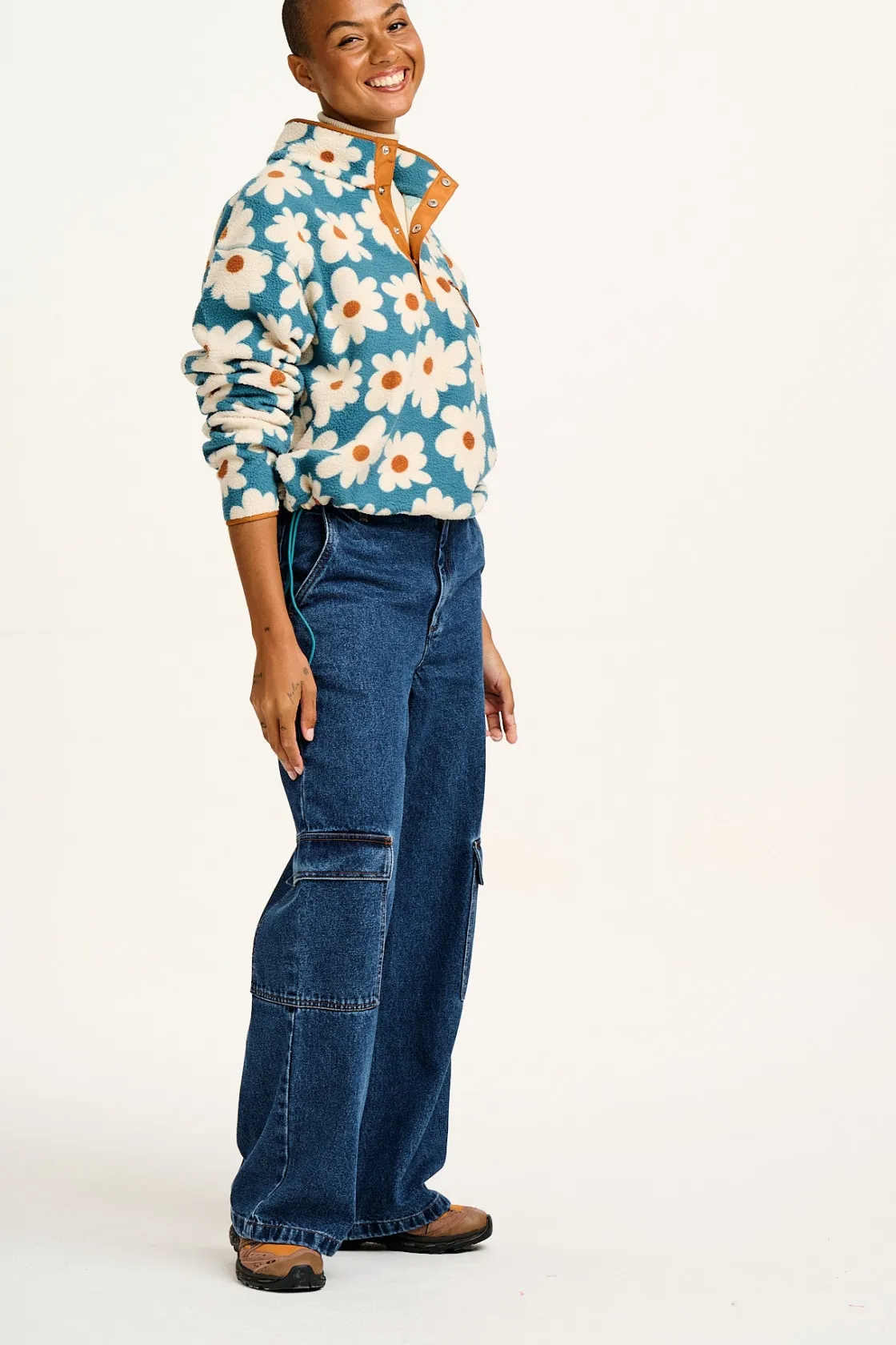 Lucy & Yak Maddison - Fleece in Blue Chase Floral Print Discount