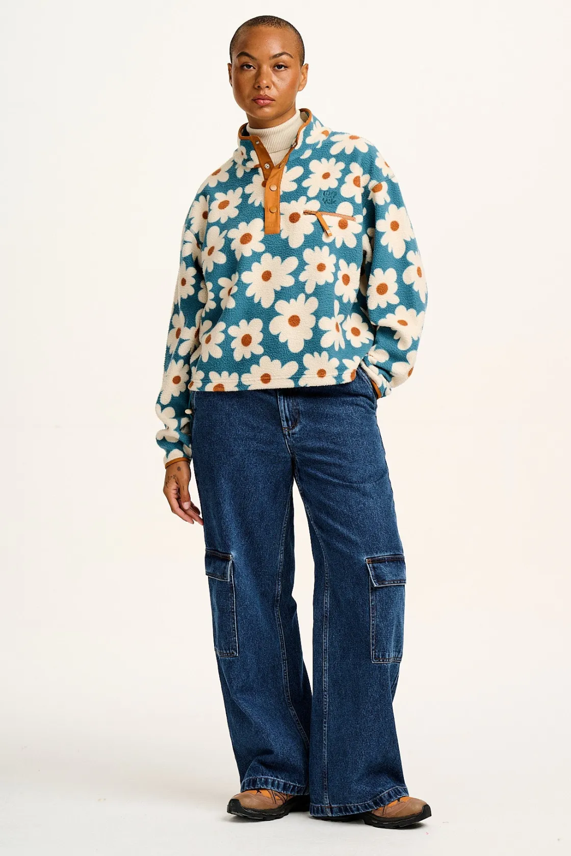 Lucy & Yak Maddison - Fleece in Blue Chase Floral Print Discount