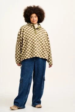 Lucy & Yak Maddison - Fleece in Pistachio & Cream Checkerboard Print Hot