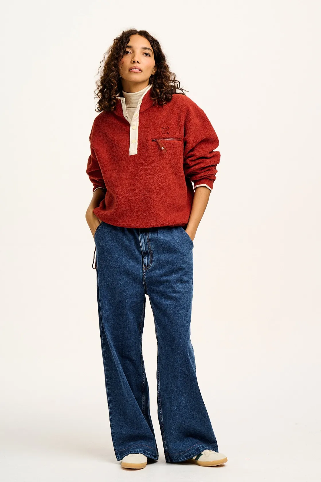 Lucy & Yak Maddison - Fleece in Red Henna & Ecru Online