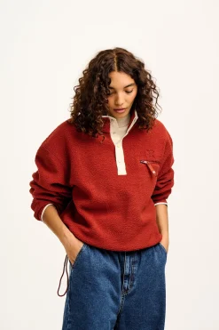 Lucy & Yak Maddison - Fleece in Red Henna & Ecru Online