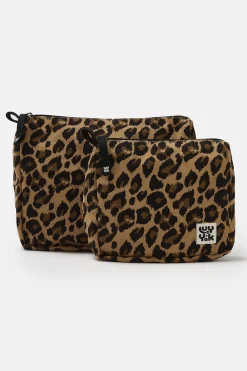 Lucy & Yak Malina - Washbag in Leopard Print Hot