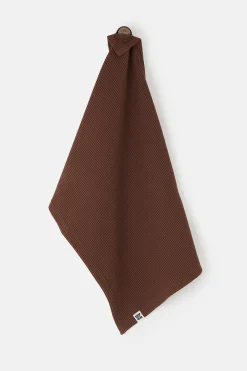 Lucy & Yak Matias - Tea Towel in Cappuccino Brown Waffle Cotton Best