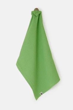 Lucy & Yak Matias - Tea Towel in Pickle Green Waffle Cotton Online