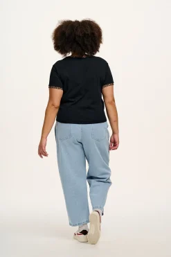 Lucy & Yak Maya - Cotton Tee in Black Leopard Print Outlet