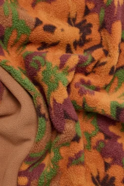 Lucy & Yak Ola - Polar Fleece Scarf in Orange Cass Floral Print Sale