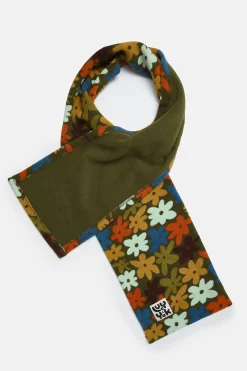 Lucy & Yak Ola - Polar Fleece Scarf in Bubble Floral Print Hot