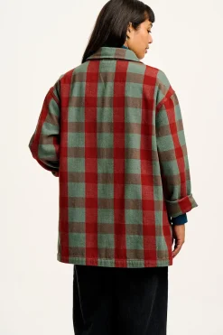 Lucy & Yak Olly - Twill Jacket in Green & Red Houston Tartan Print Outlet