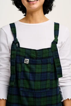 Lucy & Yak Original - Brushed Cotton Dungarees in Blue & Green Wilderness Tartan Best