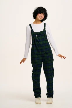 Lucy & Yak Original - Brushed Cotton Dungarees in Blue & Green Wilderness Tartan Best