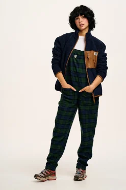 Lucy & Yak Original - Brushed Cotton Dungarees in Blue & Green Wilderness Tartan Best