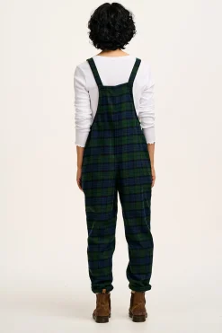 Lucy & Yak Original - Brushed Cotton Dungarees in Blue & Green Wilderness Tartan Best