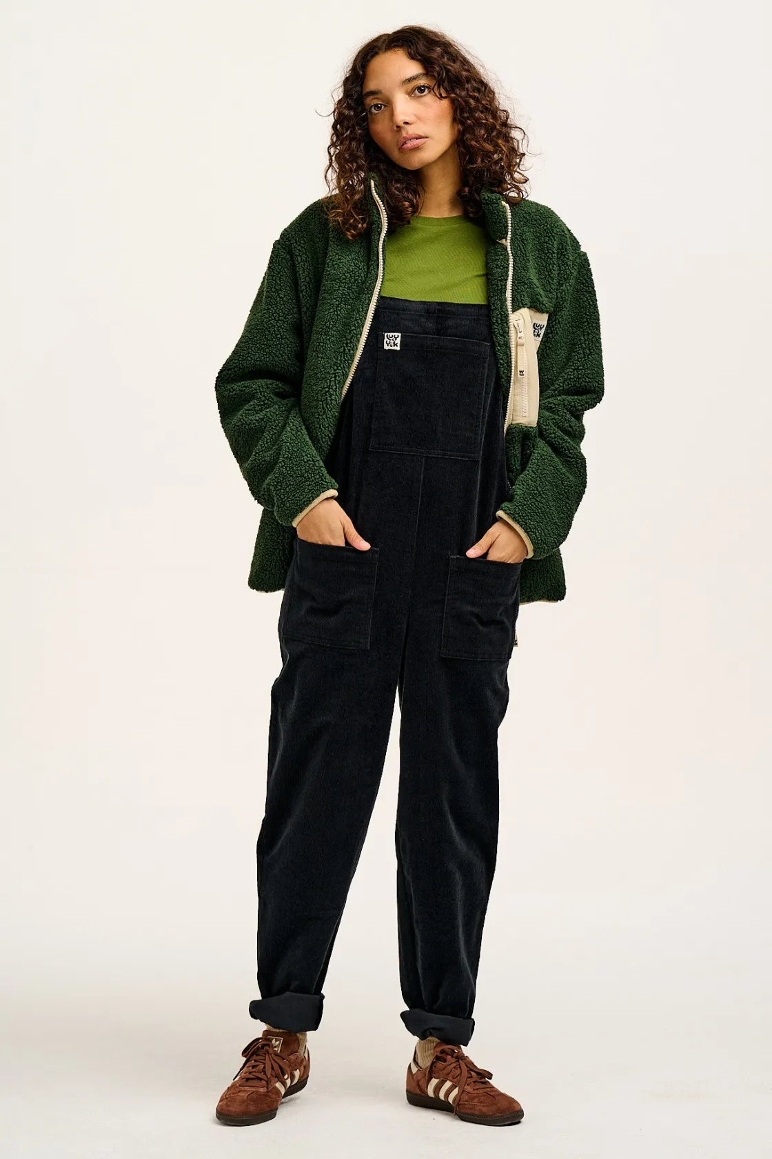Lucy & Yak Original - Corduroy Dungarees in Black Outlet
