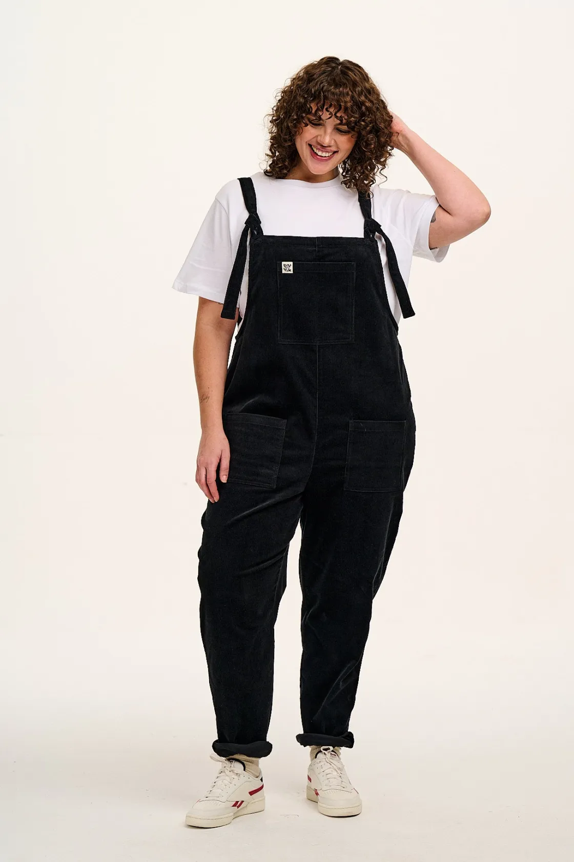 Lucy & Yak Original - Corduroy Dungarees in Black Outlet