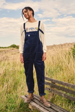 Lucy & Yak Original - Corduroy Dungarees in Sailor Blue Clearance