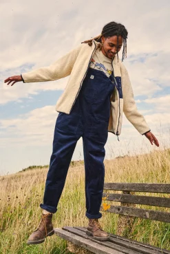 Lucy & Yak Original - Corduroy Dungarees in Sailor Blue Clearance