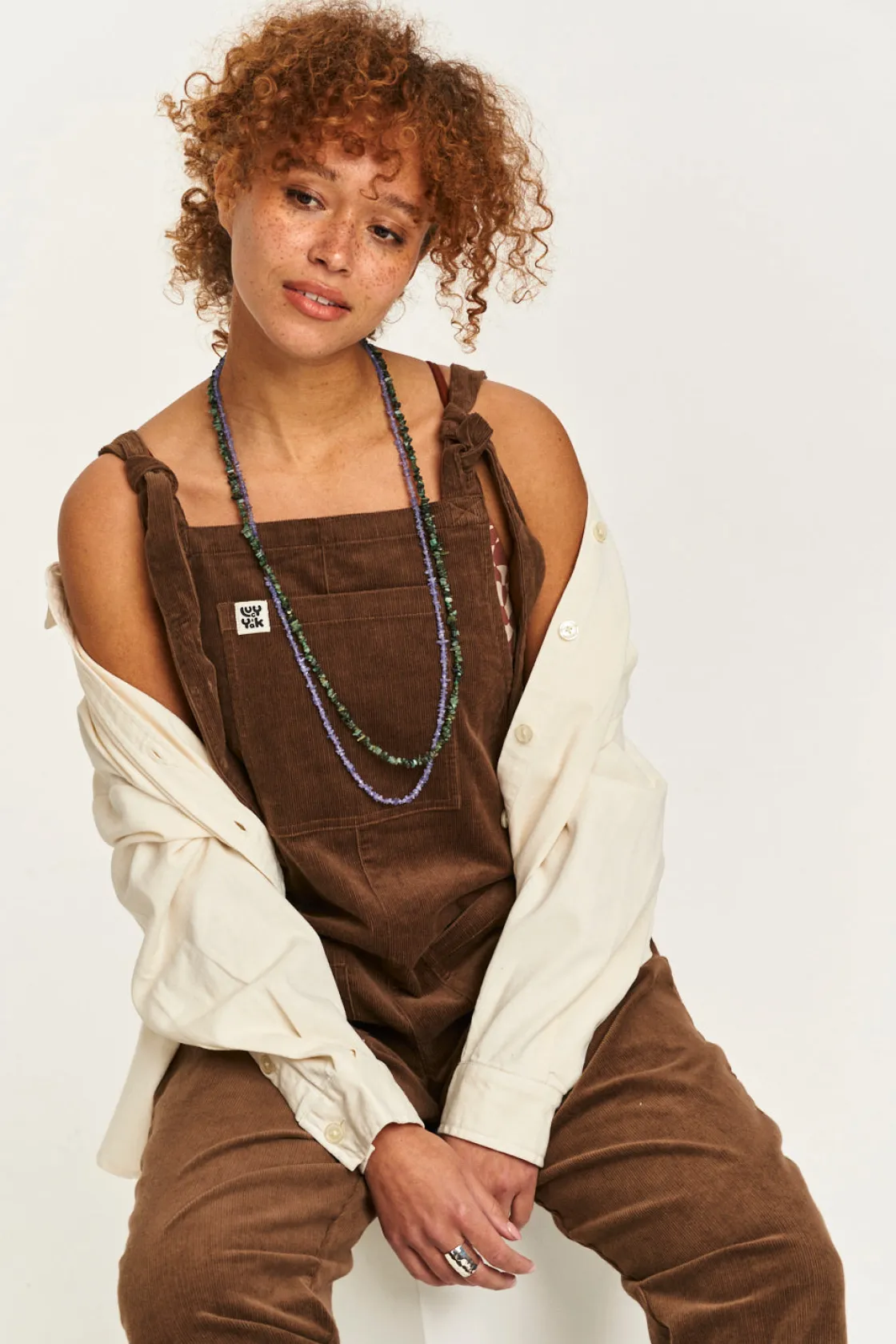 Lucy & Yak Original - Corduroy Dungarees in Cocoa Brown Outlet