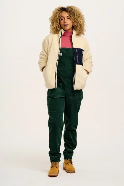 Lucy & Yak Original - Corduroy Dungarees in Posy Green Clearance