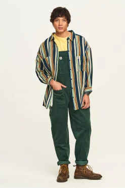 Lucy & Yak Original - Corduroy Dungarees in Posy Green Clearance
