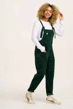 Lucy & Yak Original - Corduroy Dungarees in Posy Green Clearance