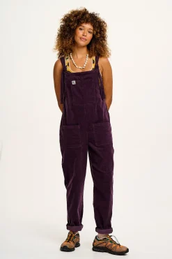Lucy & Yak Original - Corduroy Dungarees in Plum Perfect Online