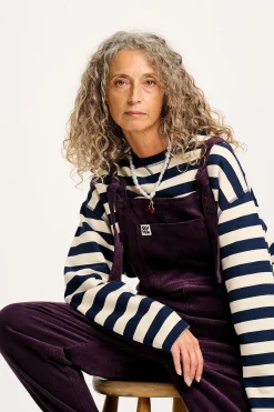 Lucy & Yak Original - Corduroy Dungarees in Plum Perfect Online