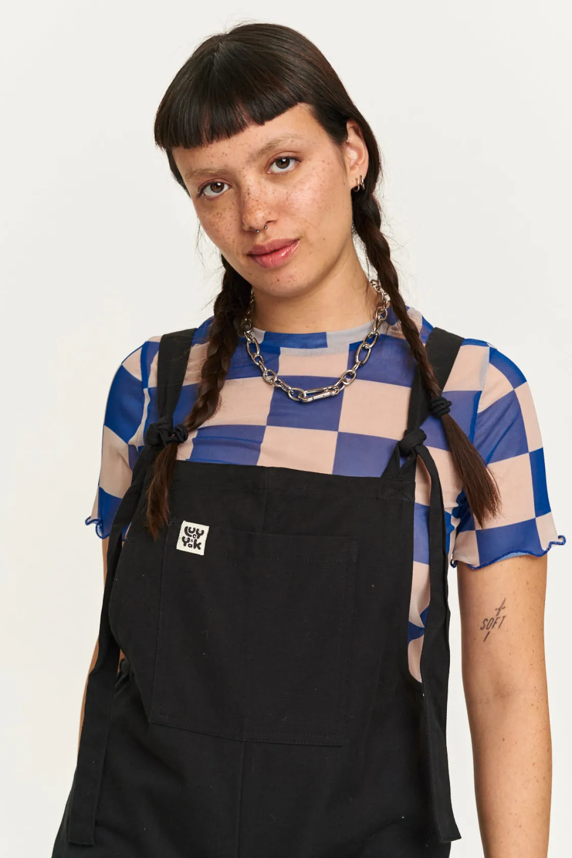 Lucy & Yak Original - Cotton Dungarees in Black Sale