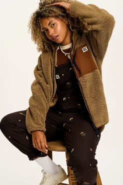 Lucy & Yak Original - Cotton Dungarees in Brown with Clara Embroidery Hot