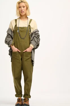 Lucy & Yak Original - Cotton Dungarees in Dark Olive Sale