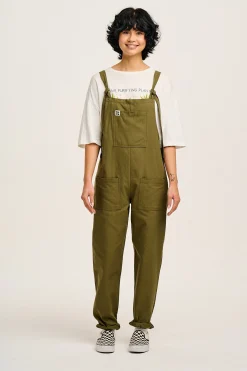 Lucy & Yak Original - Cotton Dungarees in Dark Olive Sale